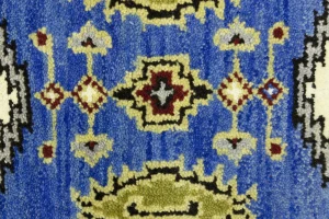 Blue Geometric 3X6 Kazak Oriental Rug