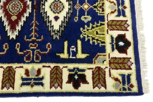 Navy Blue Geometric 3X6 Kazak Oriental Rug