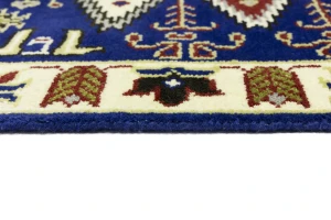 Navy Blue Geometric 3X6 Kazak Oriental Rug