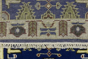 Navy Blue Geometric 3X6 Kazak Oriental Rug