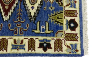 Blue Geometric 3X6 Kazak Oriental Rug