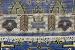 Blue Geometric 3X6 Kazak Oriental Rug