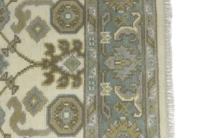 Cream Floral 4X4 Oushak Oriental Square Rug