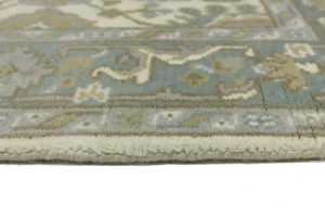 Cream Floral 4X4 Oushak Oriental Square Rug
