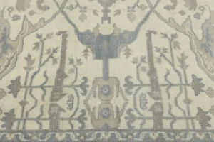 Cream Floral 8X8 Oushak Oriental Square Rug