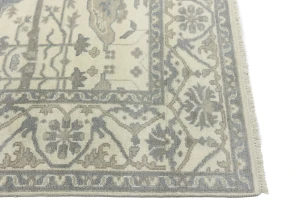 Cream Floral 8X8 Oushak Oriental Square Rug