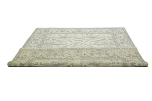 Cream Floral 8X8 Oushak Oriental Square Rug