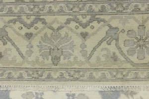 Cream Floral 8X8 Oushak Oriental Square Rug