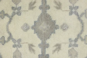 Cream Floral 8X8 Oushak Oriental Square Rug