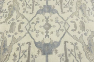 Cream Floral 8X8 Oushak Oriental Square Rug