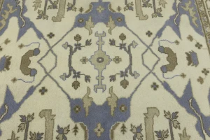 Cream Floral 8X8 Oushak Oriental Square Rug