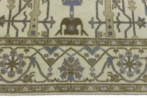 Cream Floral 8X8 Oushak Oriental Square Rug