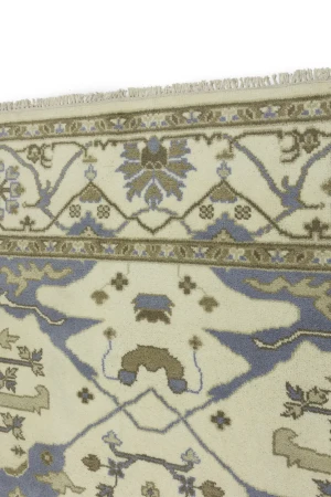 Cream Floral 8X8 Oushak Oriental Square Rug