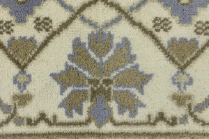 Cream Floral 8X8 Oushak Oriental Square Rug