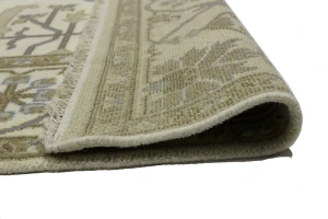 Cream Floral 8X8 Oushak Oriental Square Rug
