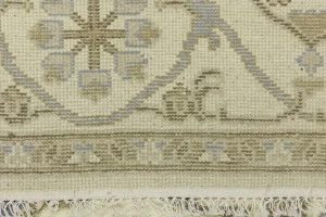 Cream Floral 8X8 Oushak Oriental Square Rug