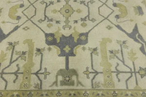 Cream Floral 8X8 Oushak Oriental Square Rug