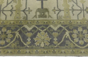 Cream Floral 8X8 Oushak Oriental Square Rug