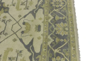 Cream Floral 8X8 Oushak Oriental Square Rug