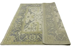 Cream Floral 8X8 Oushak Oriental Square Rug