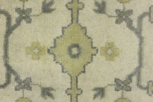 Cream Floral 8X8 Oushak Oriental Square Rug