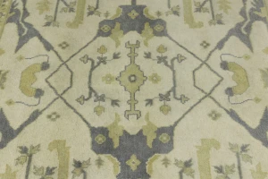 Cream Floral 8X8 Oushak Oriental Square Rug