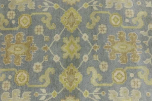 Gray Floral 4X12 Oushak Chobi Oriental Runner Rug