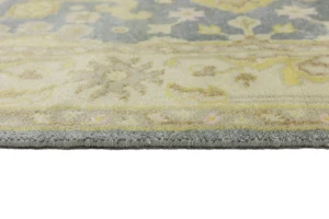 Gray Floral 4X12 Oushak Chobi Oriental Runner Rug