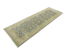 Gray Floral 4X12 Oushak Chobi Oriental Runner Rug