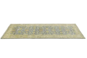 Gray Floral 4X12 Oushak Chobi Oriental Runner Rug
