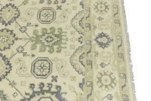 Gray Floral 6X12 Oushak Chobi Oriental Runner Rug