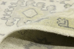 Gray Floral 6X12 Oushak Chobi Oriental Runner Rug