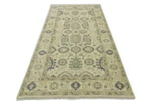 Gray Floral 6X12 Oushak Chobi Oriental Runner Rug