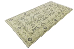 Gray Floral 6X12 Oushak Chobi Oriental Runner Rug