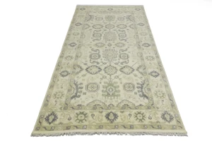 Gray Floral 6X12 Oushak Chobi Oriental Runner Rug