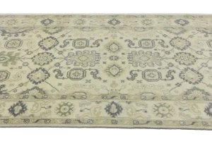 Gray Floral 6X12 Oushak Chobi Oriental Runner Rug
