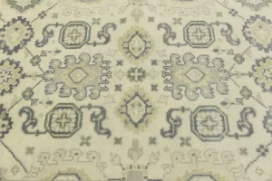Gray Floral 6X12 Oushak Chobi Oriental Runner Rug