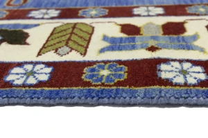 Blue Geometric 8X10 Kazak Oriental Rug
