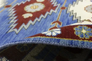 Blue Geometric 8X10 Kazak Oriental Rug