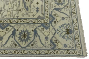 Cream Floral 8X8 Oushak Oriental Square Rug