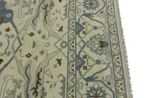 Cream Floral 8X8 Oushak Oriental Square Rug