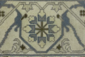 Cream Floral 8X8 Oushak Oriental Square Rug