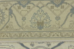 Cream Floral 8X8 Oushak Oriental Square Rug