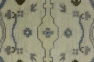 Cream Floral 8X8 Oushak Oriental Square Rug