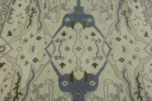 Cream Floral 8X8 Oushak Oriental Square Rug