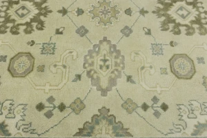Cream Floral 8X10 Oushak Chobi Oriental Rug