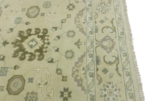 Cream Floral 8X10 Oushak Chobi Oriental Rug