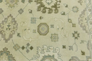 Cream Floral 8X10 Oushak Chobi Oriental Rug