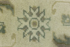 Cream Floral 8X10 Oushak Chobi Oriental Rug