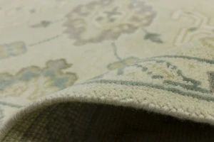 Cream Floral 8X10 Oushak Chobi Oriental Rug